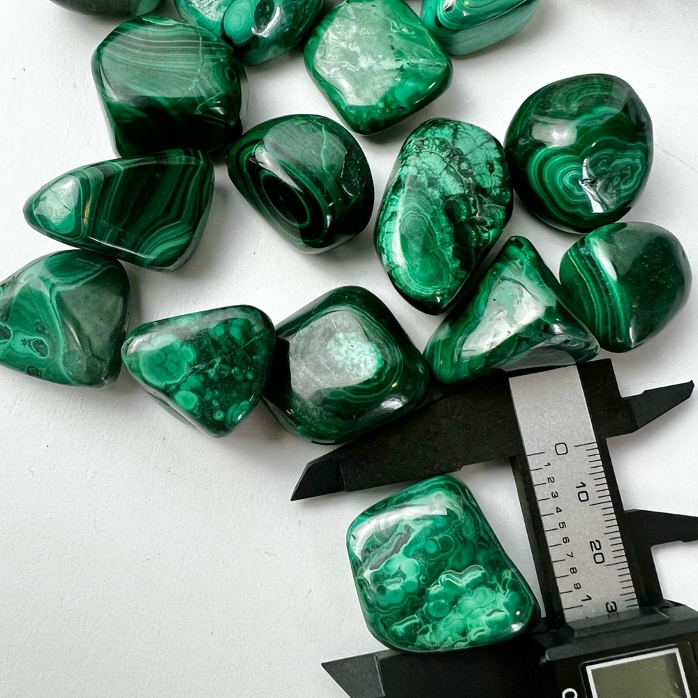 One Malachite Tumble, Natural Malachite Crystal, Tumbled Stones, Pocket Stones - Picture 10 of 10